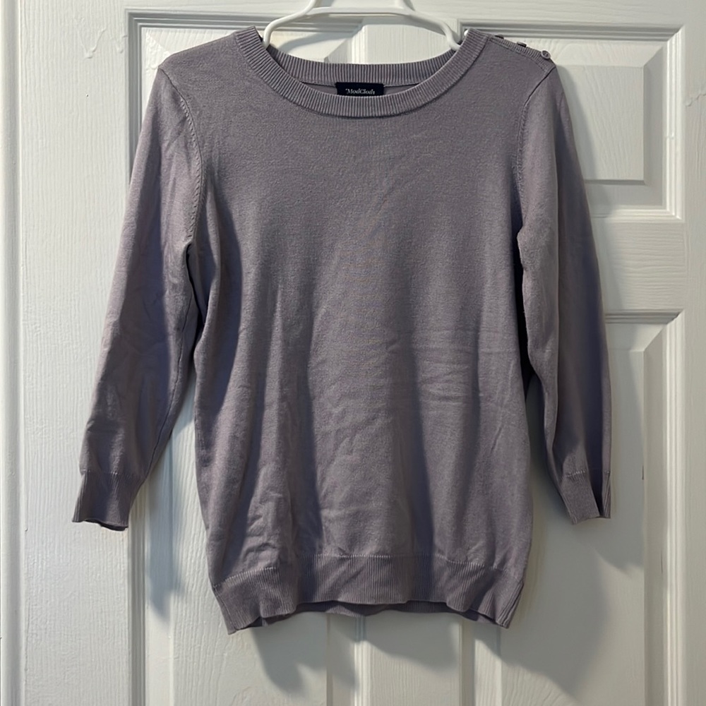 Purple ModCloth crew neck sweater